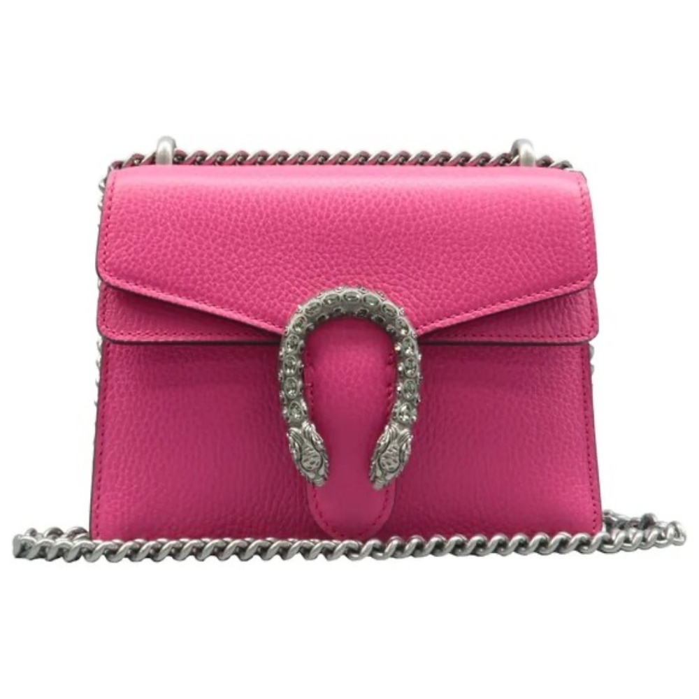 100% Authentic GUCCI Dionysus Mini Fuchsia Leather Shoulder Bag - Picture 1 of 12